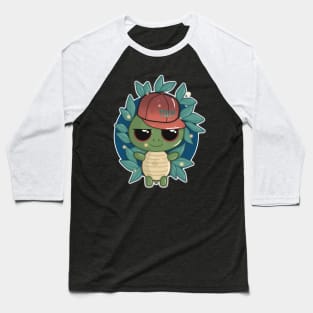 Little Cute Turtle with a SnapBack Hat Baseball T-Shirt